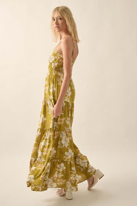 Miami Mama Floral Tiered Ruffle Maxi Sundress - ShopPromesa