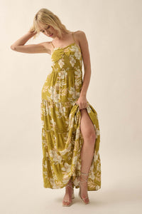 Miami Mama Floral Tiered Ruffle Maxi Sundress - ShopPromesa