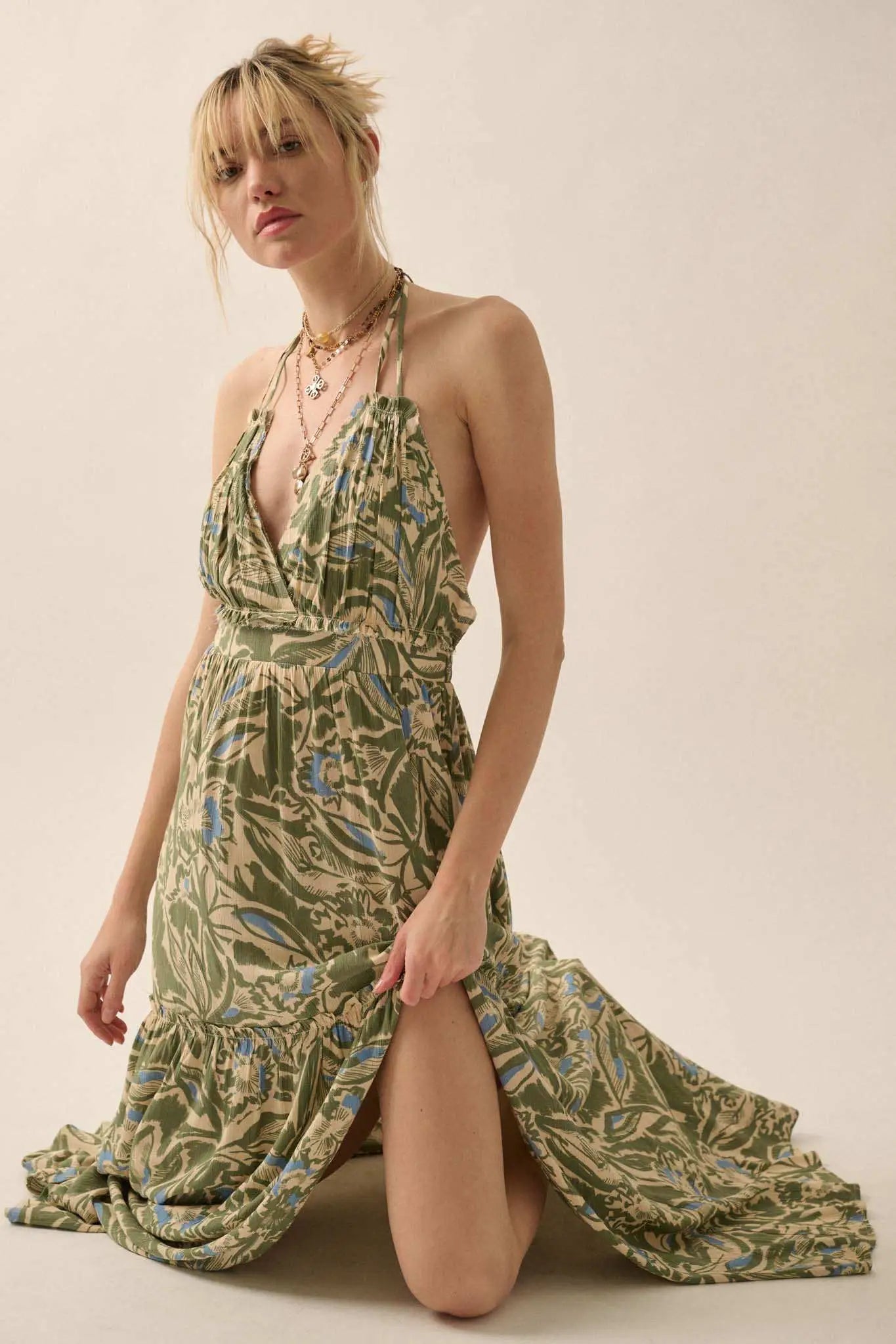 sand palms paradise long sleeve maxi dress Rodeo Farm Rio