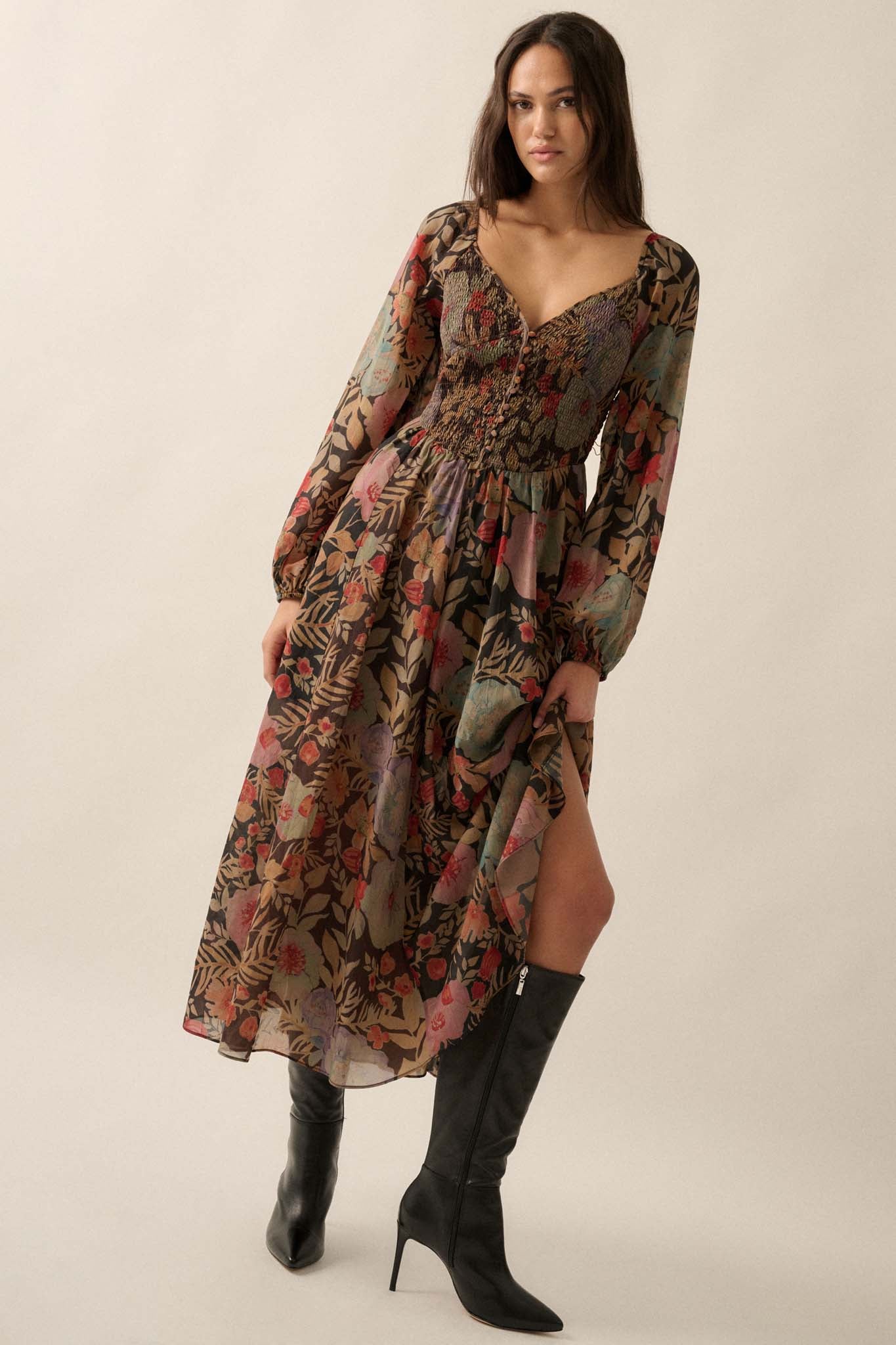 Peasant boho dress best sale