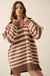 New Horizon Striped Half-Zip Mini Sweater Dress - ShopPromesa