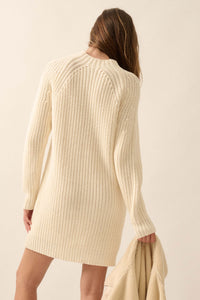 Believe in You Ribbed Knit Mini Sweater Dress - ShopPromesa