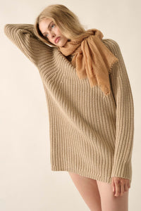 Believe in You Ribbed Knit Mini Sweater Dress - ShopPromesa