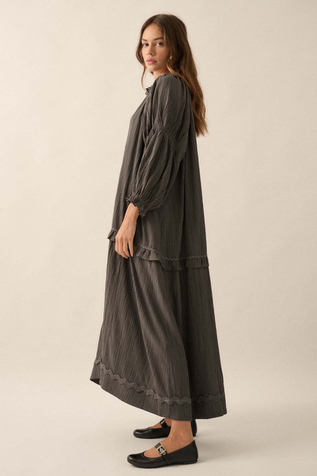 Peaceful Prairie Textured Tiered Maxi Dress - ShopPromesa