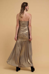 Stunning Starlet Strapless Metallic Maxi Dress - ShopPromesa