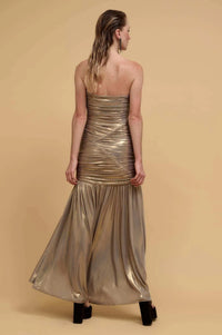 Stunning Starlet Strapless Metallic Maxi Dress - ShopPromesa