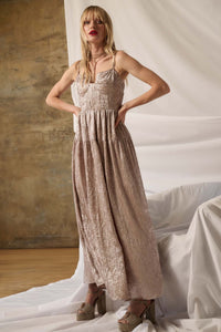 Precious Metals Textured Metallic Maxi Dress - ShopPromesa