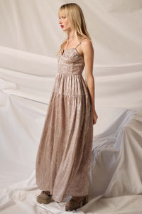 Precious Metals Textured Metallic Maxi Dress - ShopPromesa