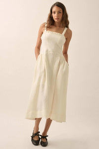 Lovely Life Tonal-Stripe Fit-and-Flare Midi Dress - ShopPromesa