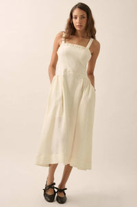 Lovely Life Tonal-Stripe Fit-and-Flare Midi Dress - ShopPromesa