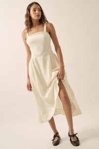 Lovely Life Tonal-Stripe Fit-and-Flare Midi Dress - ShopPromesa