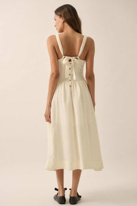 Lovely Life Tonal-Stripe Fit-and-Flare Midi Dress - ShopPromesa