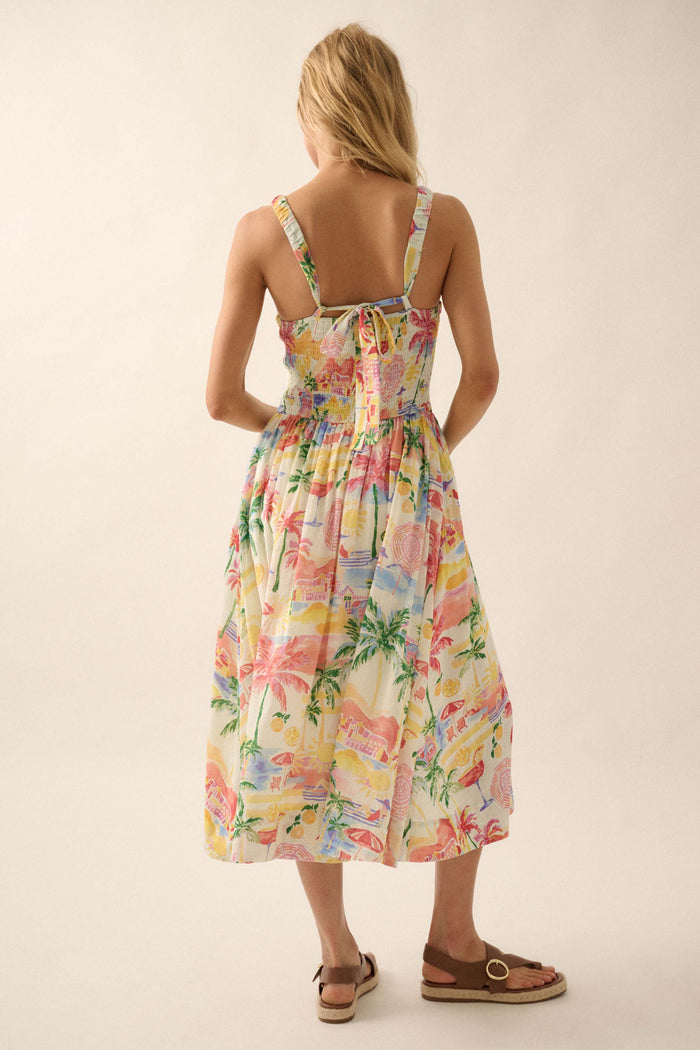 Piece of Paradise Tropical-Print Midi Dress - ShopPromesa