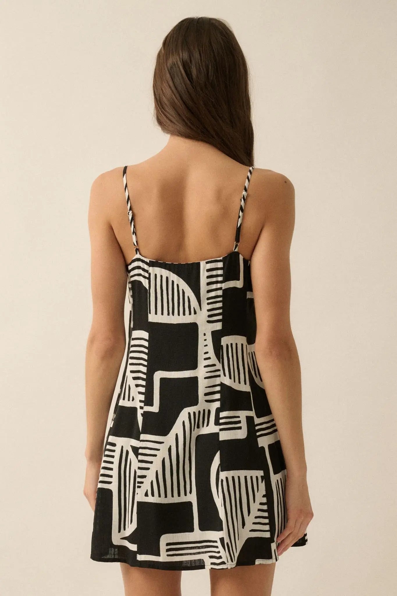 Shape and Form Geo-Print A-Line Mini Dress Black / S Shape and Form Geo-Print A-Line Mini Dress Black / S