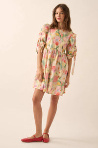 Blossom with Grace Floral Babydoll Mini Dress - ShopPromesa
