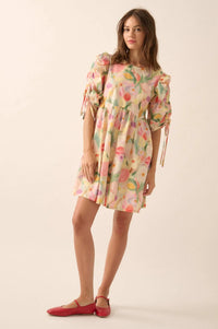 Blossom with Grace Floral Babydoll Mini Dress - ShopPromesa