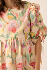 Blossom with Grace Floral Babydoll Mini Dress - ShopPromesa