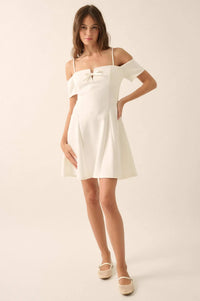 Simple Bliss Cold-Shoulder Scuba Mini Dress - ShopPromesa