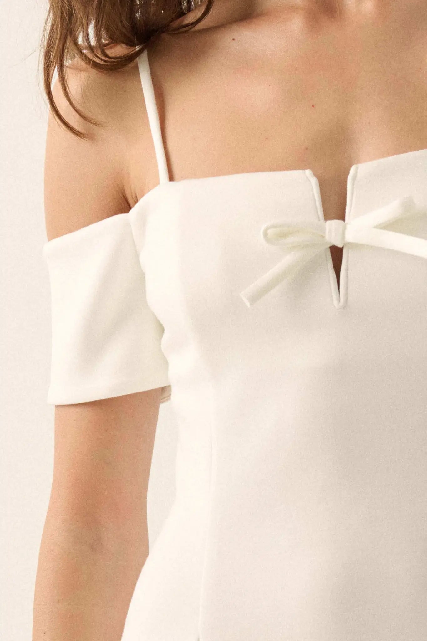 Simple Bliss Cold-Shoulder Scuba Mini Dress - ShopPromesa