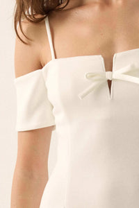 Simple Bliss Cold-Shoulder Scuba Mini Dress - ShopPromesa