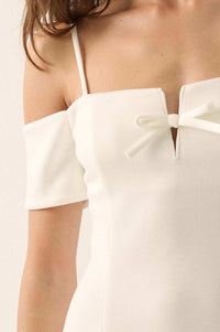 Simple Bliss Cold-Shoulder Scuba Mini Dress - ShopPromesa