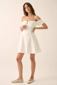 Simple Bliss Cold-Shoulder Scuba Mini Dress - ShopPromesa
