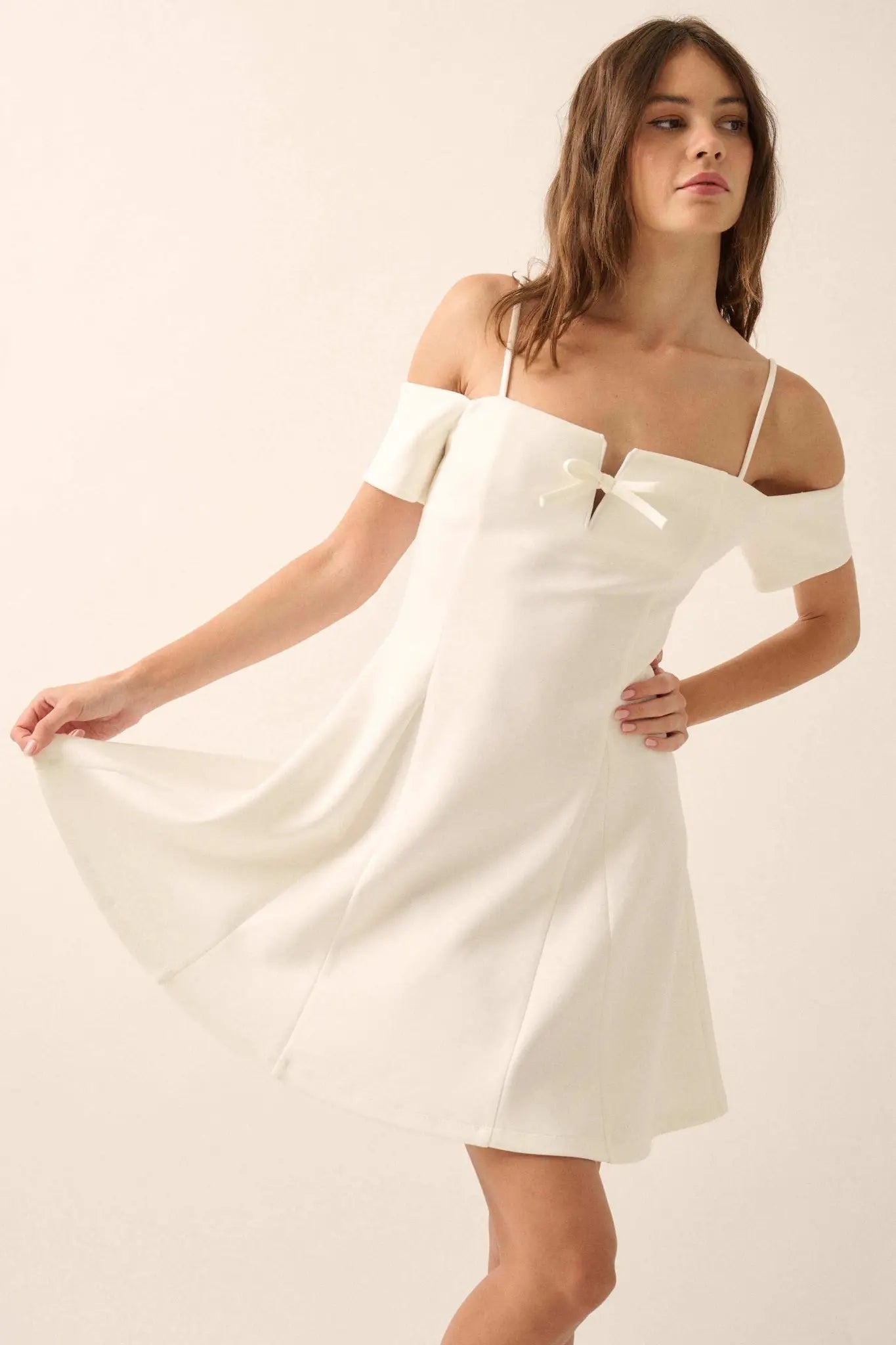Simple Bliss Cold-Shoulder Scuba Mini Dress - ShopPromesa