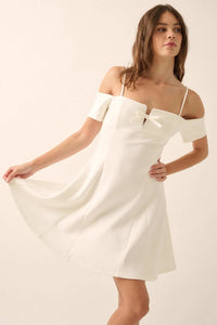 Simple Bliss Cold-Shoulder Scuba Mini Dress - ShopPromesa
