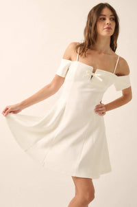 Simple Bliss Cold-Shoulder Scuba Mini Dress - ShopPromesa