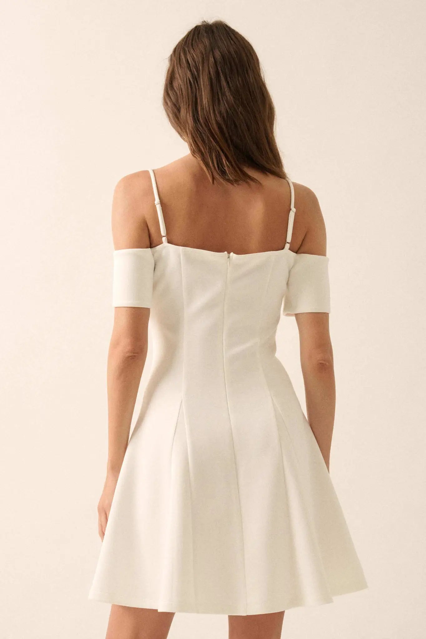 Simple Bliss Cold-Shoulder Scuba Mini Dress - ShopPromesa