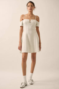 Simple Bliss Cold-Shoulder Scuba Mini Dress - ShopPromesa