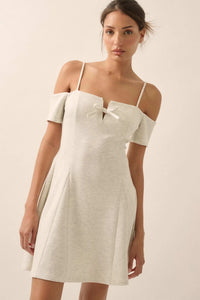 Simple Bliss Cold-Shoulder Scuba Mini Dress - ShopPromesa