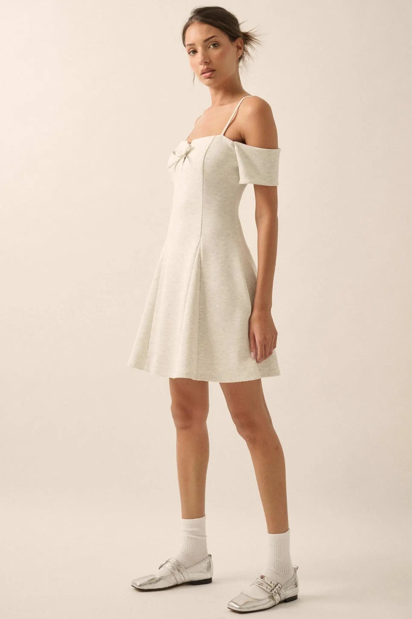 Simple Bliss Cold-Shoulder Scuba Mini Dress - ShopPromesa