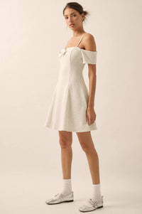 Simple Bliss Cold-Shoulder Scuba Mini Dress - ShopPromesa