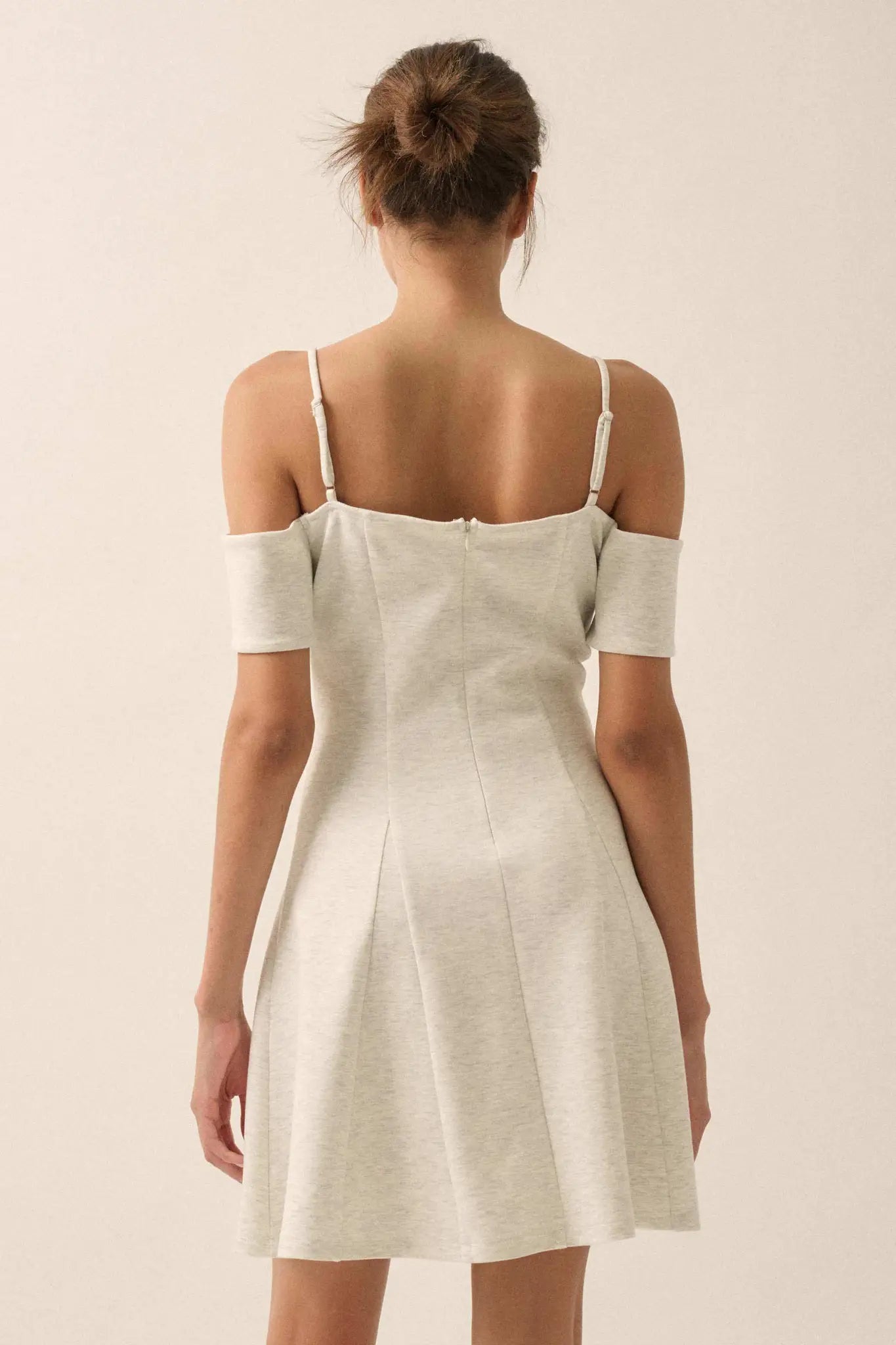 Simple Bliss Cold-Shoulder Scuba Mini Dress - ShopPromesa