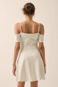 Simple Bliss Cold-Shoulder Scuba Mini Dress - ShopPromesa