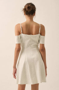 Simple Bliss Cold-Shoulder Scuba Mini Dress - ShopPromesa