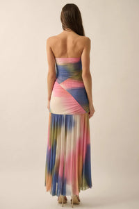 Color My World Tie-Dye Mesh Strapless Maxi Dress - ShopPromesa