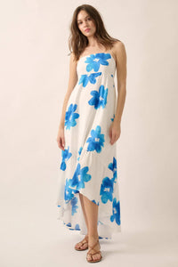 Beautiful Season Floral High-Low Ruffle Maxi Dress - ShopPromesa