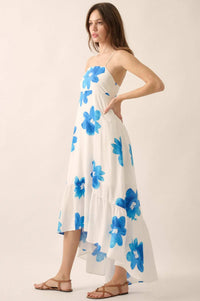 Beautiful Season Floral High-Low Ruffle Maxi Dress - ShopPromesa