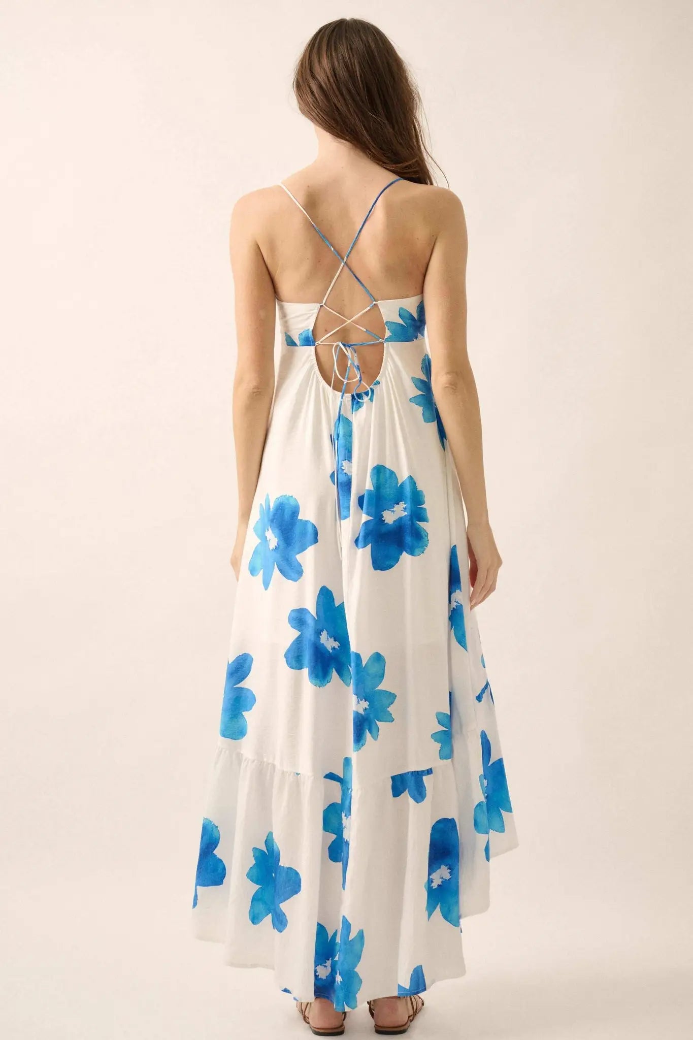 Beautiful Season Floral High-Low Ruffle Maxi Dress - ShopPromesa