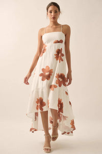 Beautiful Season Floral High-Low Ruffle Maxi Dress - ShopPromesa
