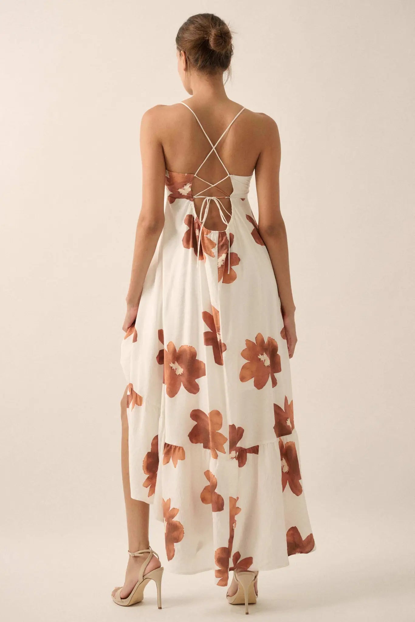 Beautiful Season Floral High-Low Ruffle Maxi Dress - ShopPromesa