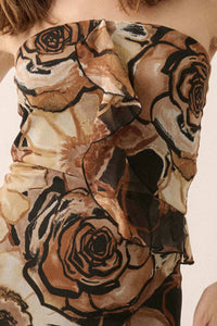 Blooming Wild Floral Chiffon Strapless Maxi Dress - ShopPromesa