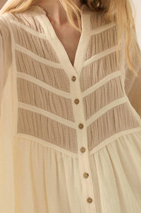 Soft Serenity Crinkle Cotton Babydoll Mini Dress - ShopPromesa