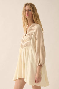 Soft Serenity Crinkle Cotton Babydoll Mini Dress - ShopPromesa