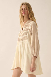 Soft Serenity Crinkle Cotton Babydoll Mini Dress - ShopPromesa