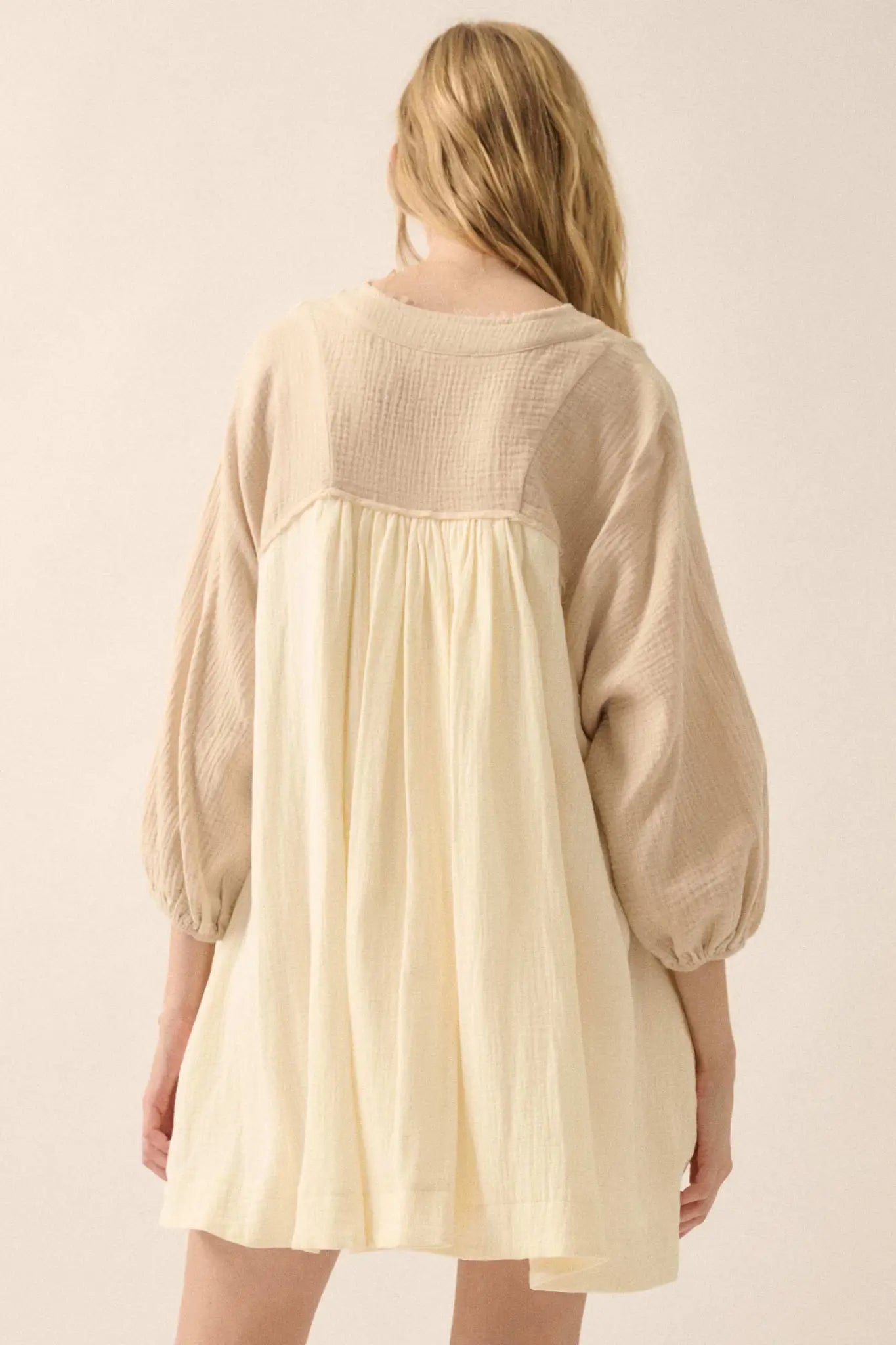 Soft Serenity Crinkle Cotton Babydoll Mini Dress - ShopPromesa