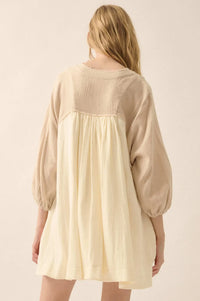 Soft Serenity Crinkle Cotton Babydoll Mini Dress - ShopPromesa