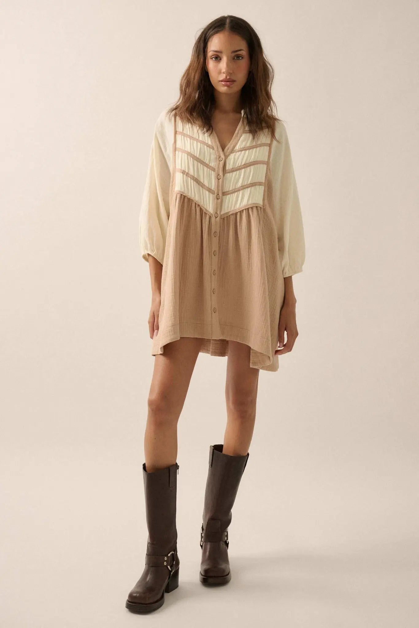 Soft Serenity Crinkle Cotton Babydoll Mini Dress - ShopPromesa